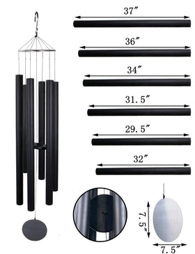 Afirst large outdoor wind chimes on a patio elevating garden decor.