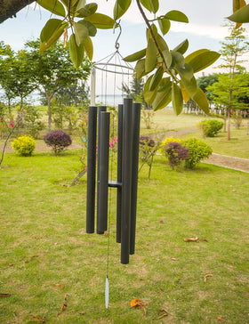 Afirst pentatonic-tuned wind chimes with six tubes for harmonious wind music.