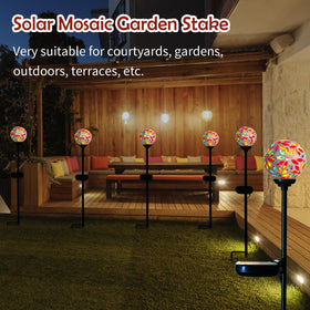 Afirst solar ball light closeup reveals crackle-glass detail that refracts light beautifully.