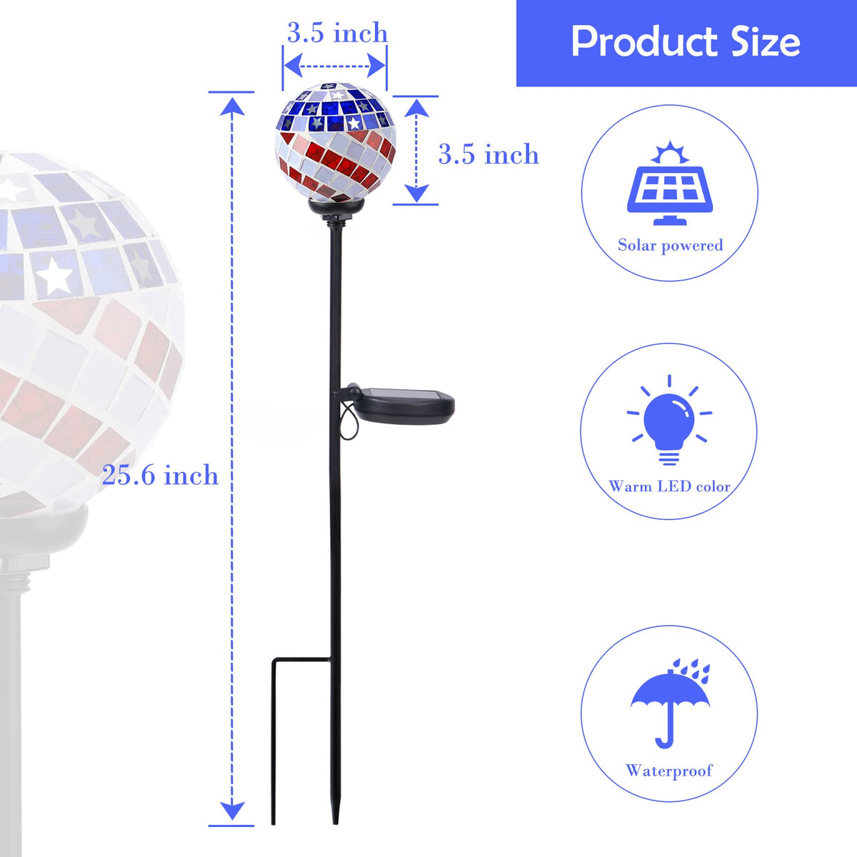 Afirst waterproof solar path light auto-illuminating after dusk