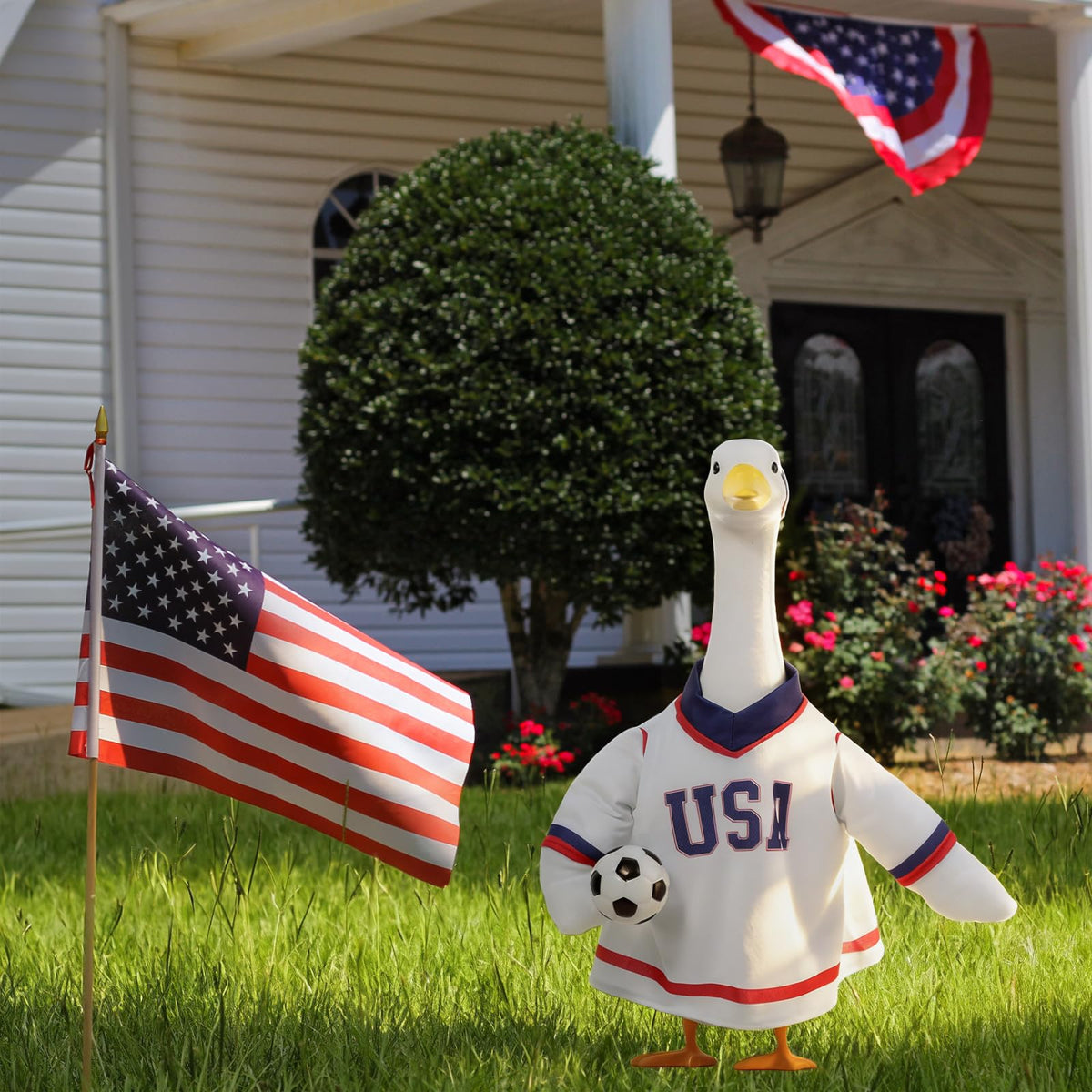 Afniimyapt 23-inch lawn goose costume fits standard geese securely