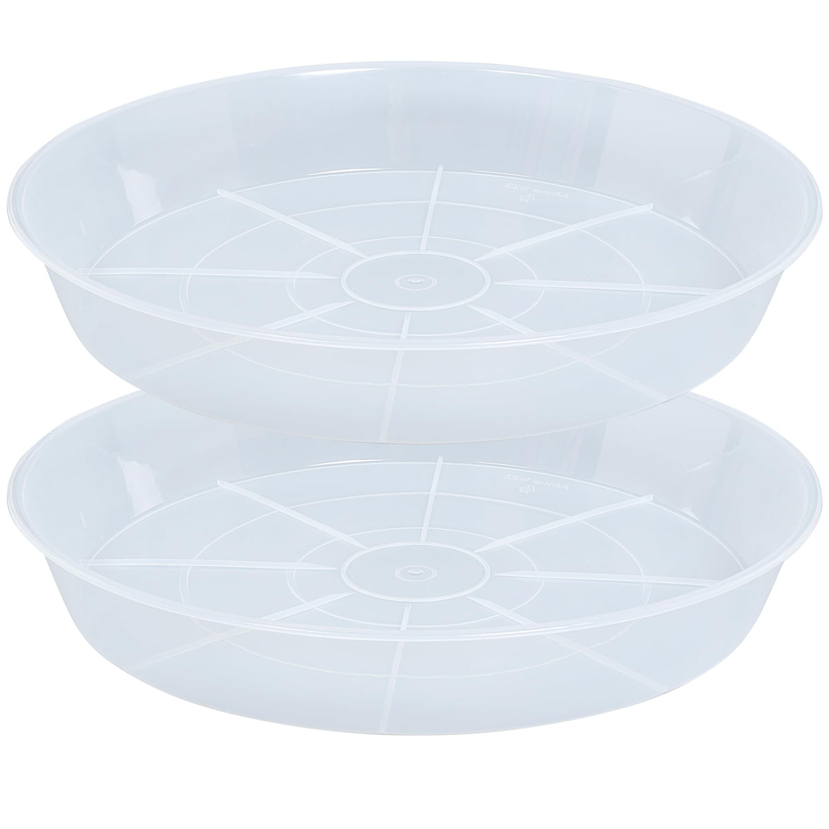 Afrine 2-pack plant saucer 17-inch top view prevents spills and surface stains.