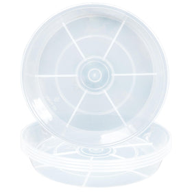 Afrine 6-pack plant saucer, 12-inch clear tray, catches excess water.