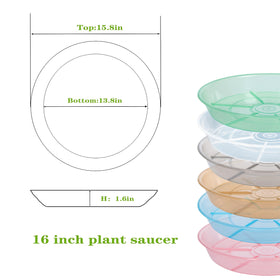 Afrine 16-inch plant saucer with drainage holes for excess water management.