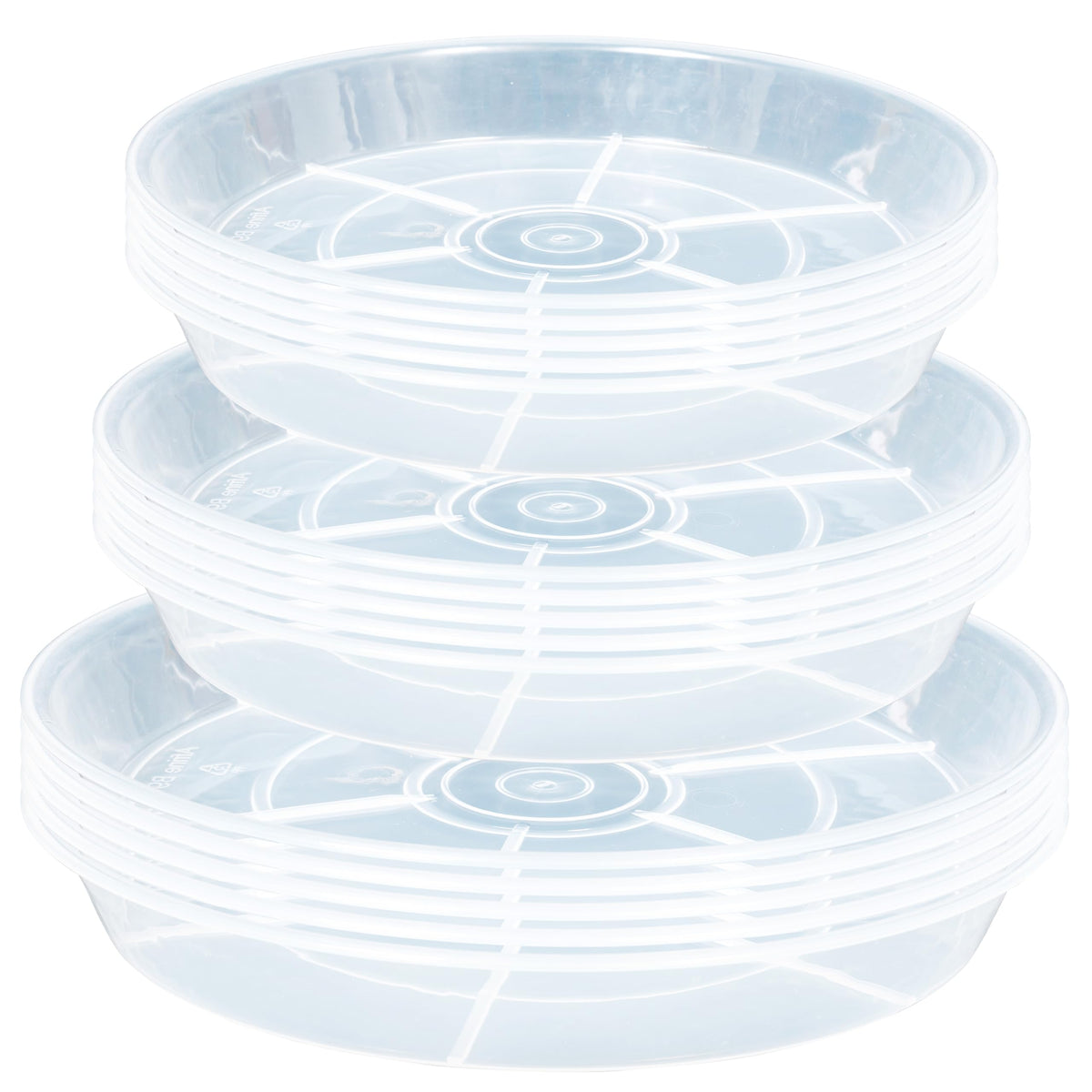 Afrine plant saucer 6-inch clear drip tray for indoor pots, catches excess water.