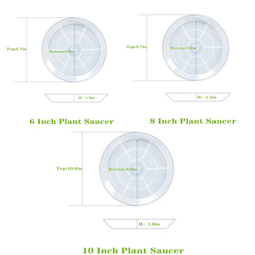 Afrine plant saucer 8-inch clear drip tray, protects surfaces from spills.