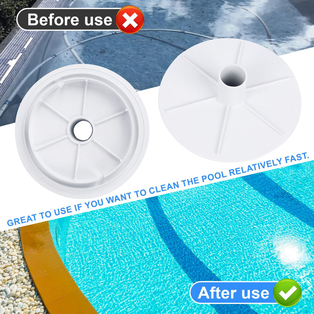 8-inch diameter vacuum plate fits standard inground skimmer baskets