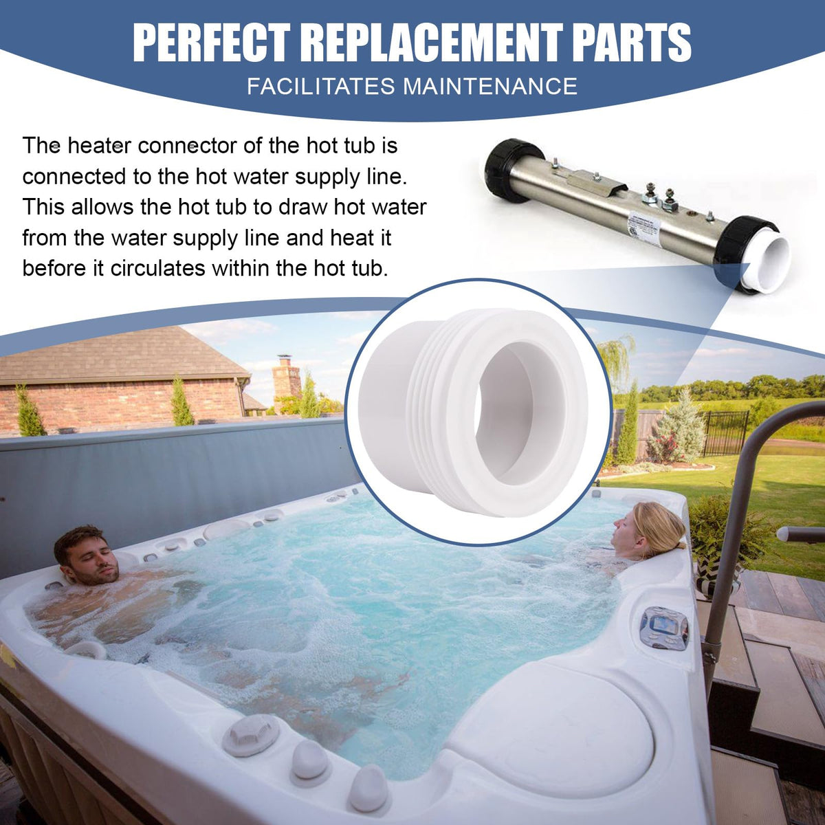 AFZZ Cal Spas-compatible union fitting for compatible hot tubs.
