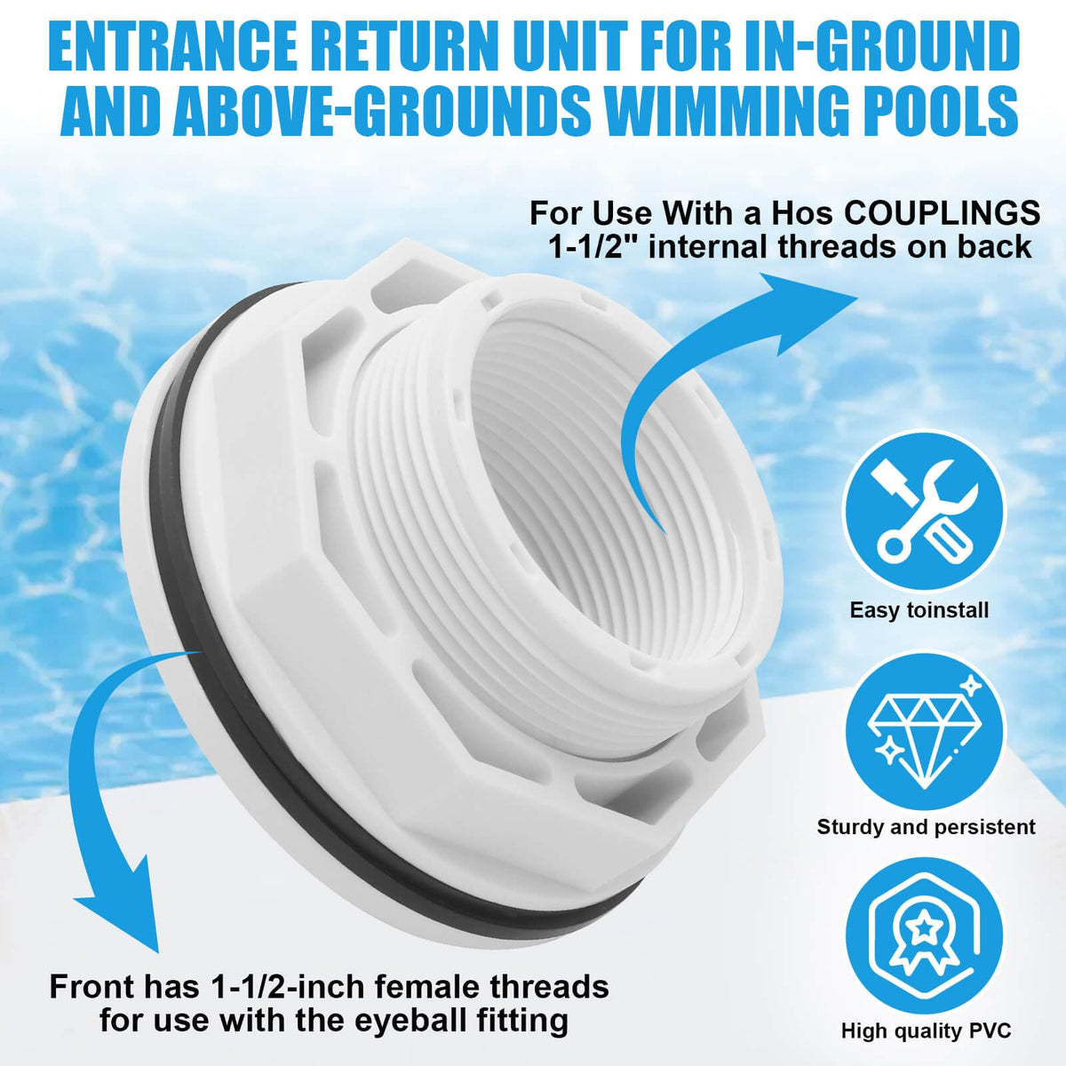 AFZZ SP1023 body construction underlines durable, corrosion-resistant materials for pool environments