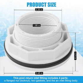 AFZZ SP1023 inlet return fitting hose connection shows 1-1/2 inch FIP threaded rear