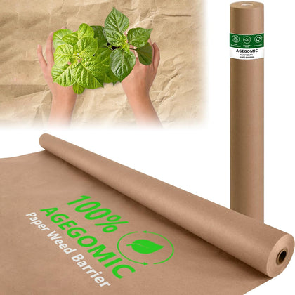 AGEGOMIC biodegradable weed barrier roll protecting garden beds with breathable design