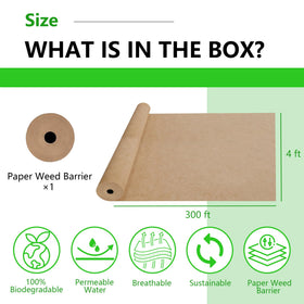 AGEGOMIC eco-friendly garden paper suitable for vegetables, flower beds, and borders