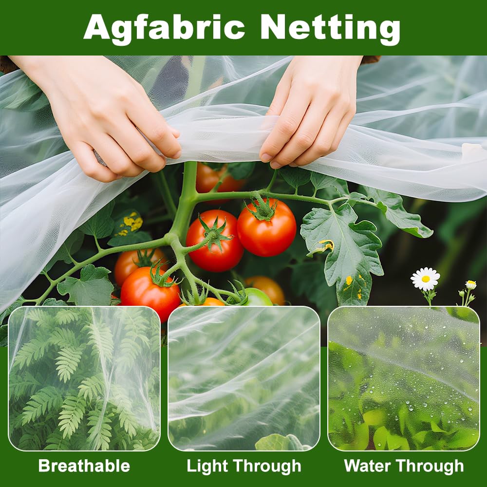 Agfabric breathable row cover mesh maintains moisture and light for healthy plant growth.