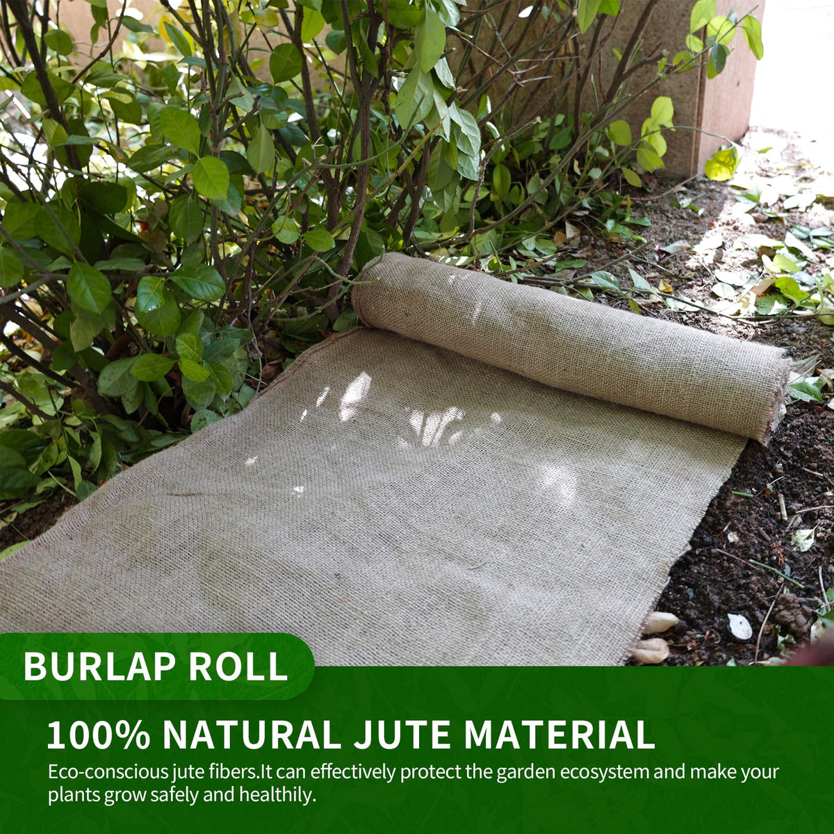 Agfabric burlap roll acts as sunshade for garden plants to reduce sun exposure