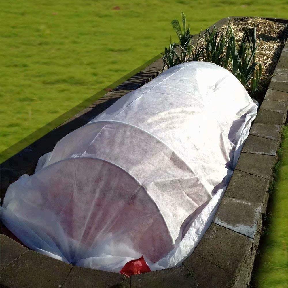 Agfabric easy-install cover over seedlings speeds setup.
