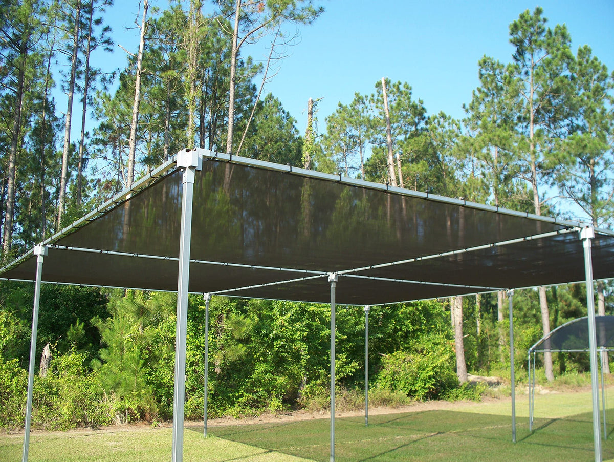 Agfabric shade cloth in a greenhouse providing shade with even light