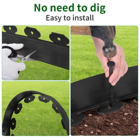 AggFencer edging along lawn and patio creates a neat boundary.