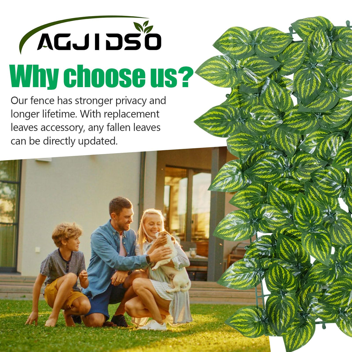 AGJIDSO ivy fence screen 120x40 dimension for patios and balconies