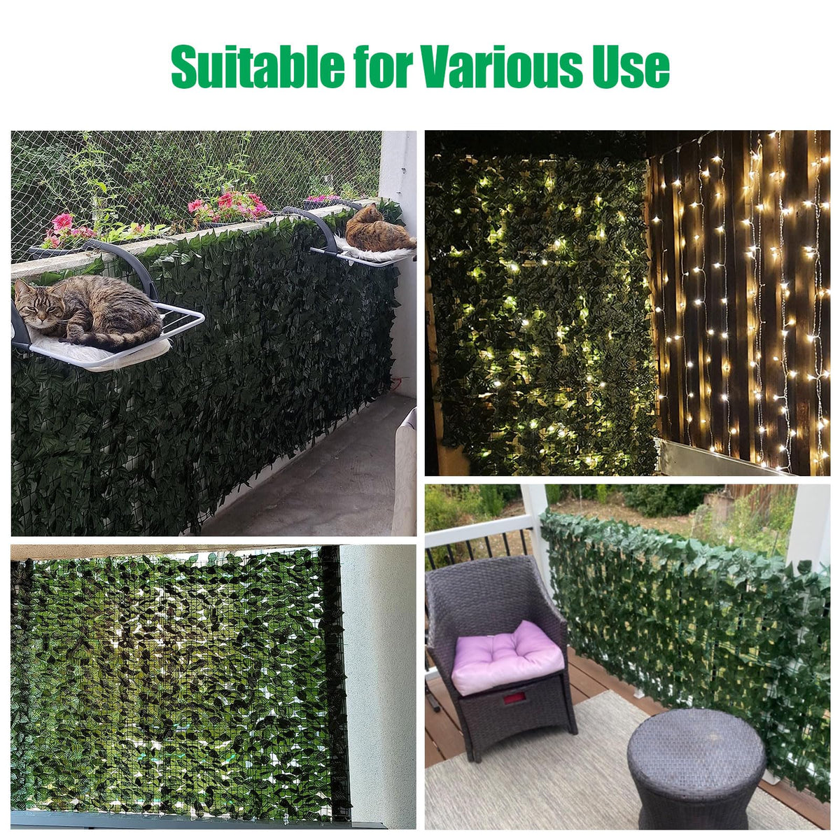 AGJIDSO UV-resistant ivy screen stays vibrant year-round.