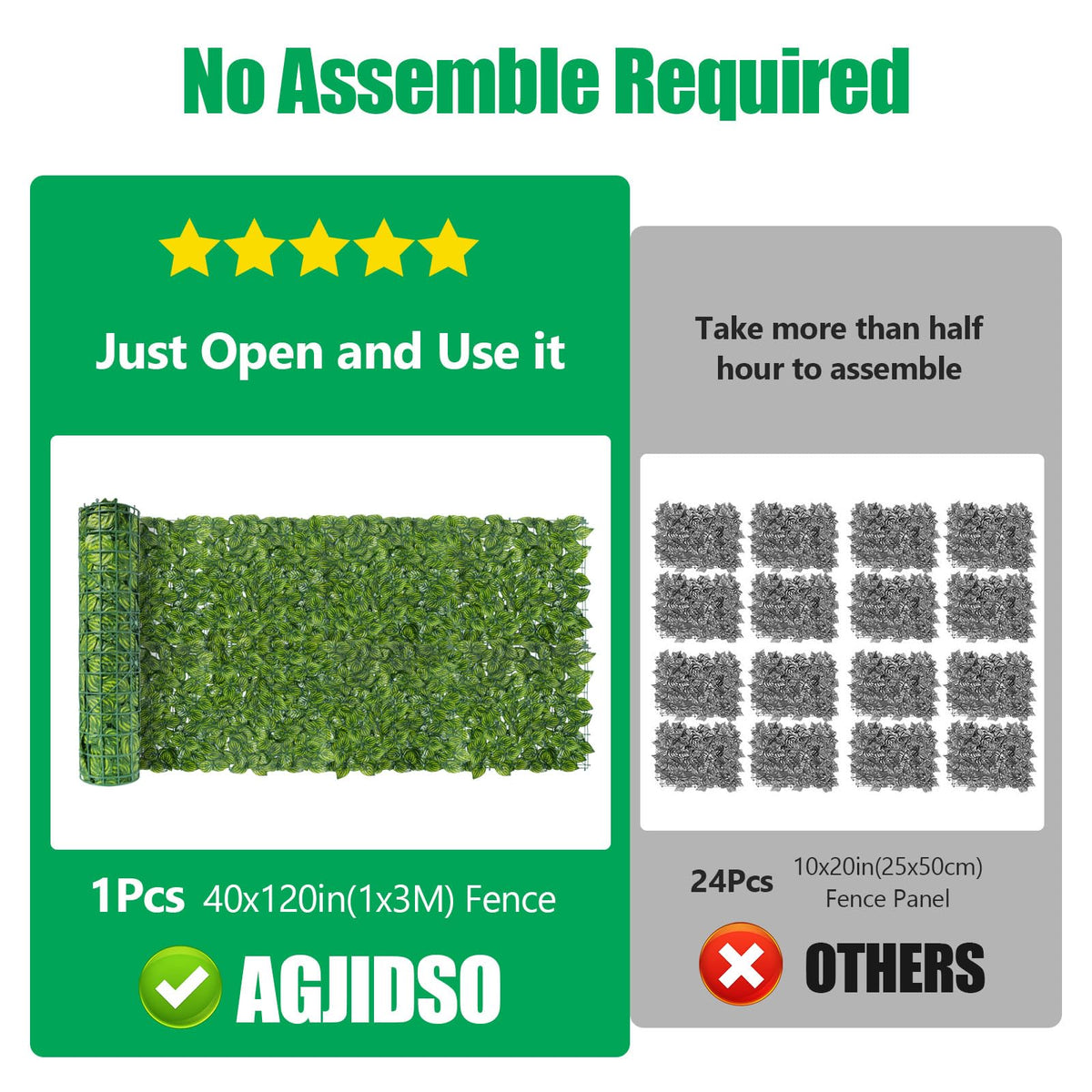 AGJIDSO outdoor ivy fence decor enhances garden aesthetics