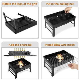AGM Barbecue Grill easy-assembly, screw-free design for on-the-go grilling