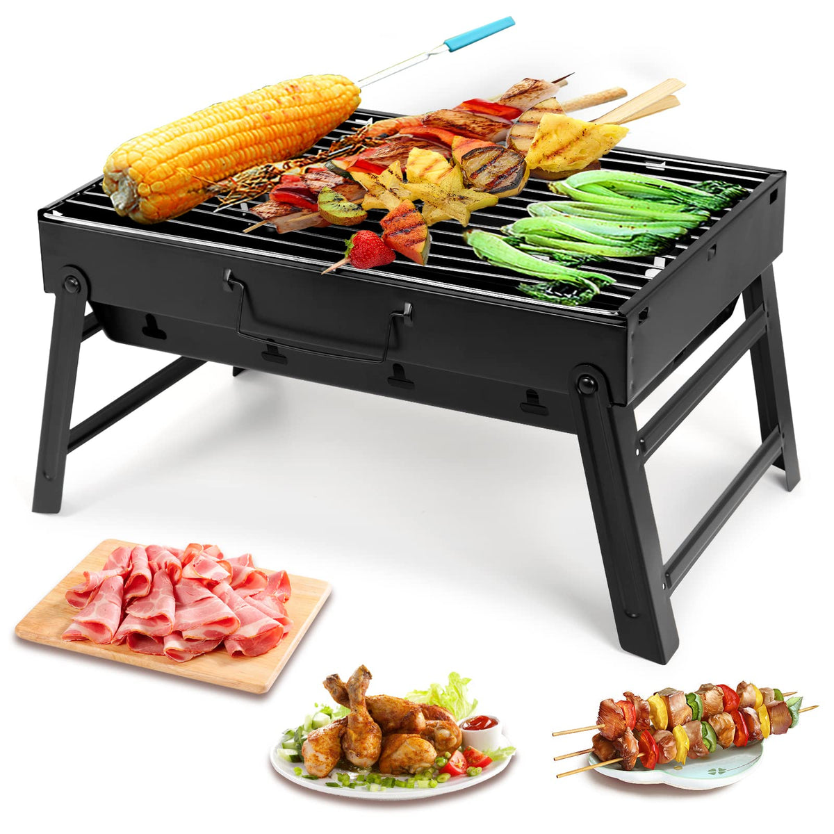 AGM Charcoal Grill portable handle for quick setup at parks