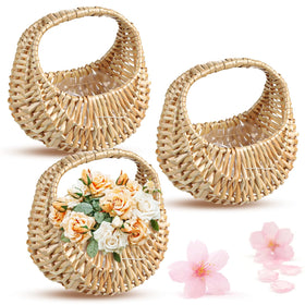 Agolctry 3-pack half-moon flower girl baskets for weddings and events