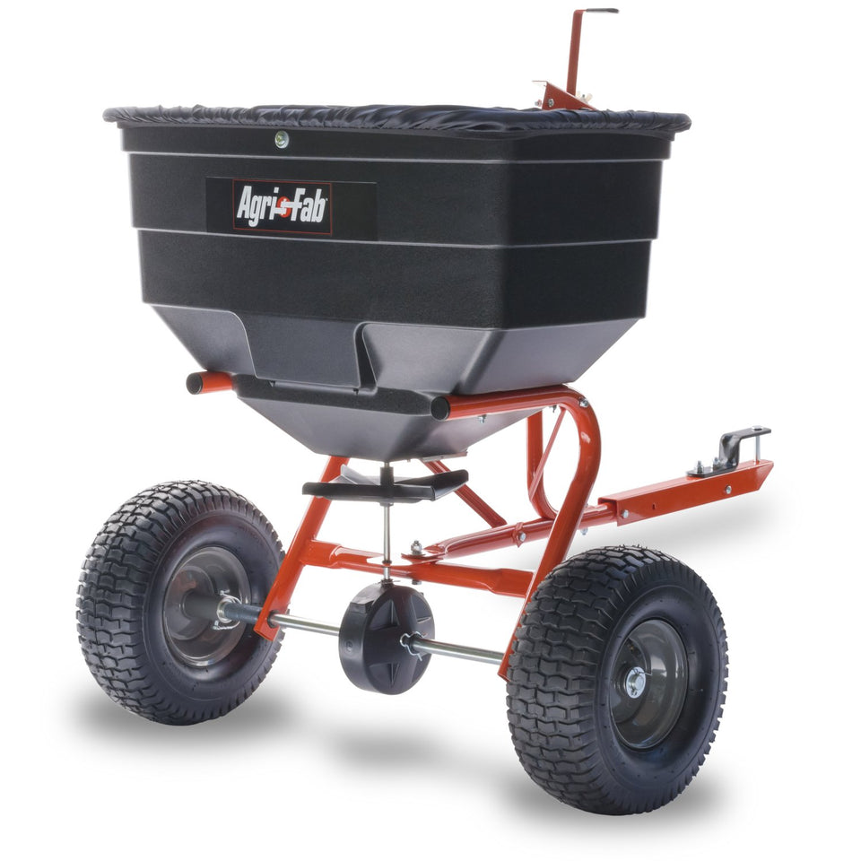 Agri-Fab 45-0329 spreader hopper enables wide lawn coverage