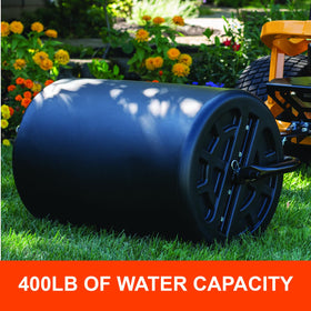 Agri-Fab 45-0610 roller weighs 250 lbs with water fill for steady ground contact