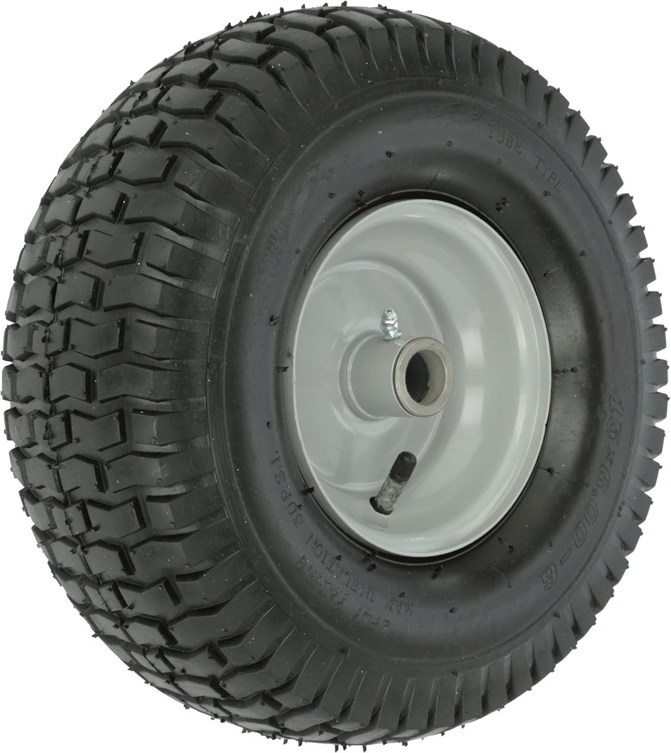 Agri-Fab 42159 wheel side view in gray, built for durable lawn attachment performance.