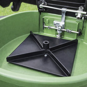 Agri-Fab spreader impeller closeup highlights precise flow for even distribution.