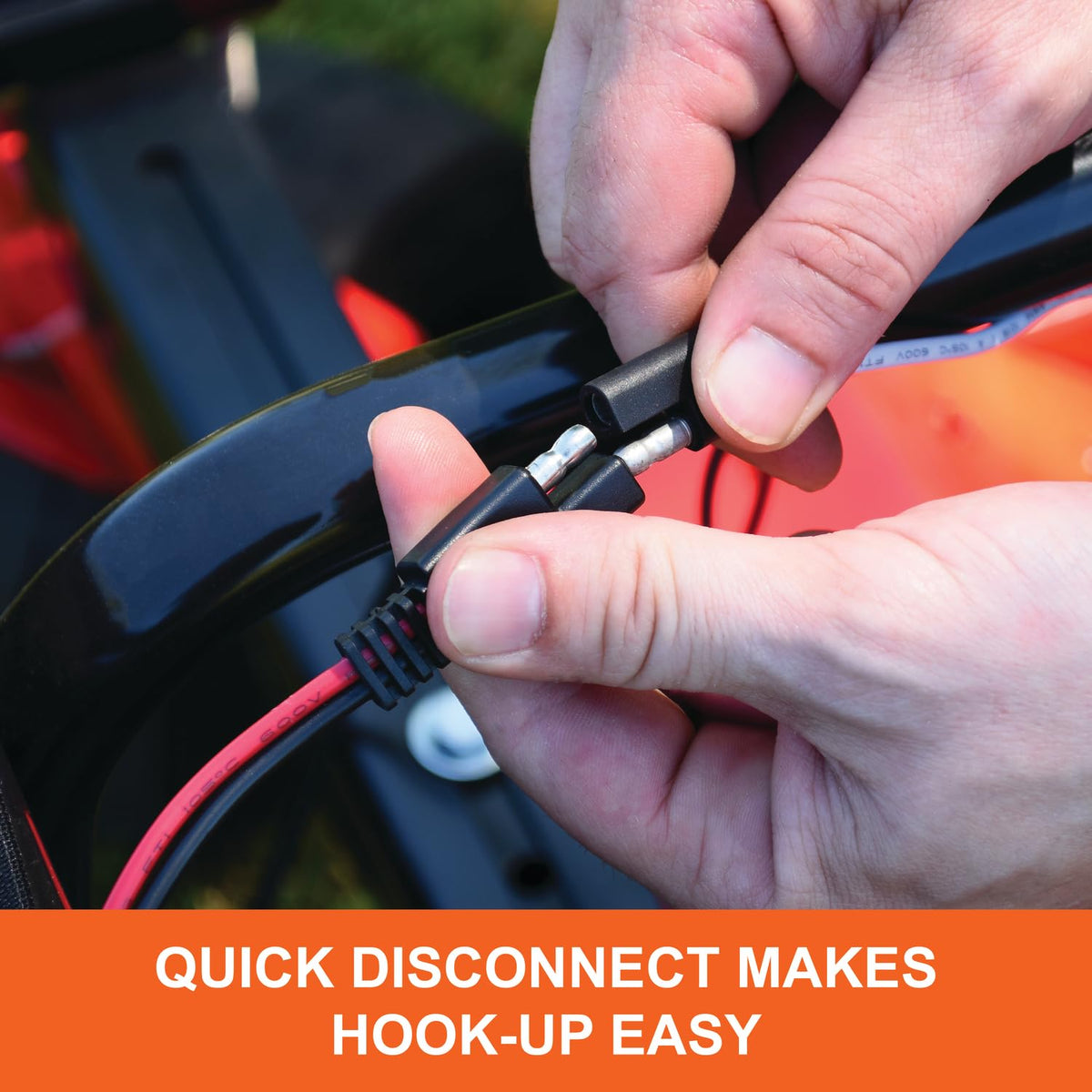 Agri-Fab ZT Spreader seat-control image highlights convenient gate access from the mower.
