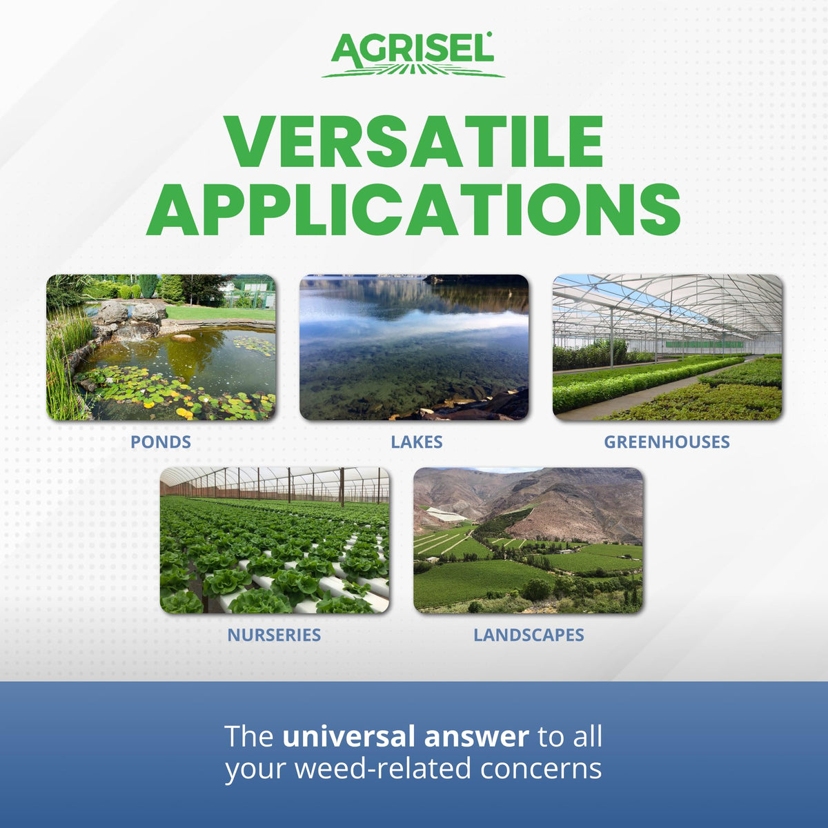 Agrisel Diquat weed killer in pond application setup demonstrates aquatic weed control.