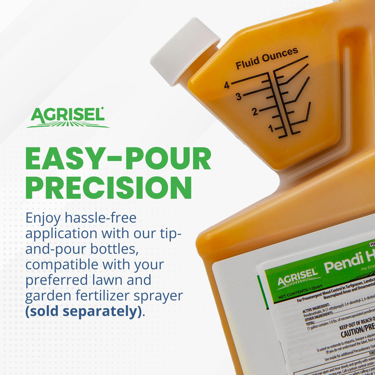 Agrisel Pendi Hydrocap Weed Killer bottle being poured for mixing and application.