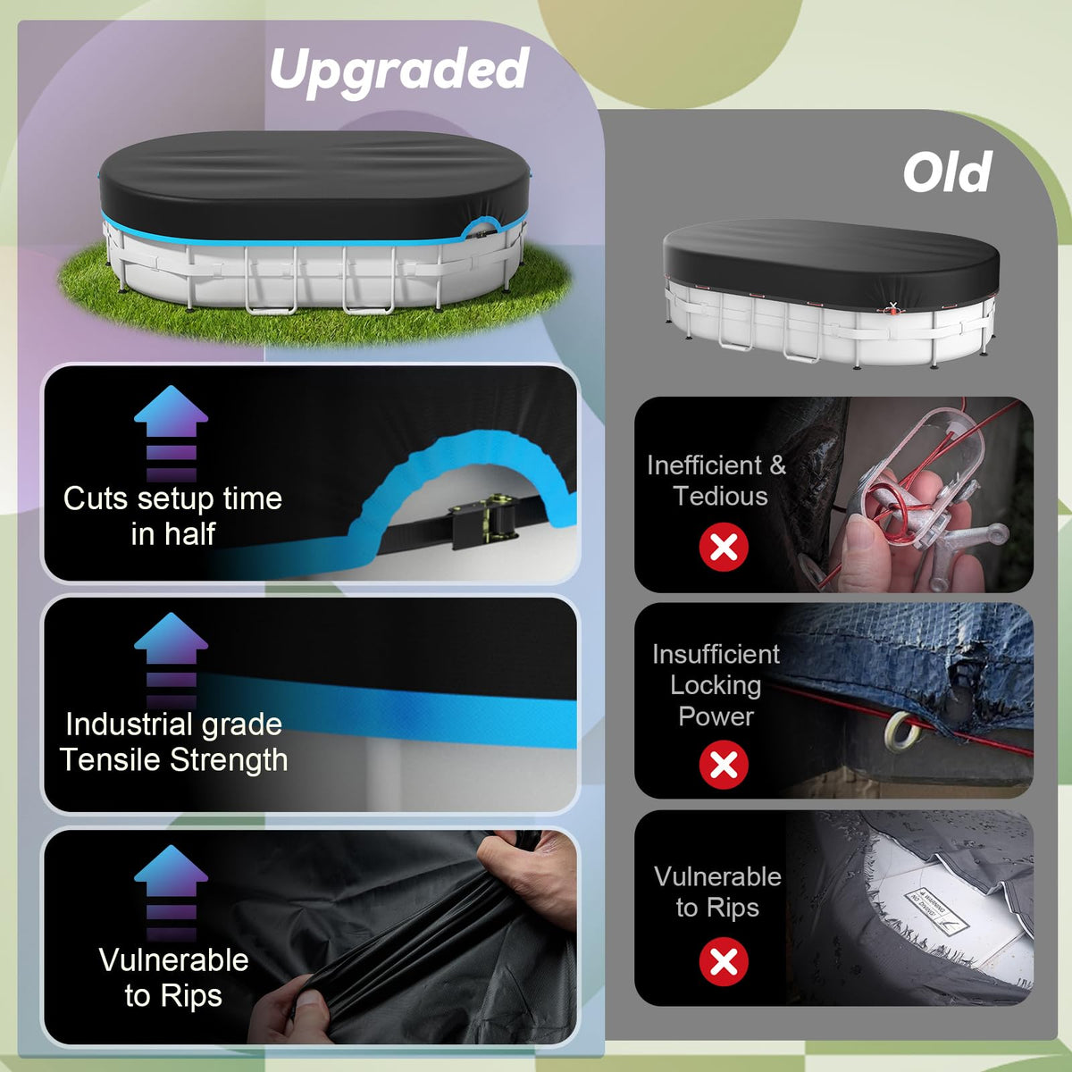 AGROAIDE all-season pool cover protecting from debris and weather