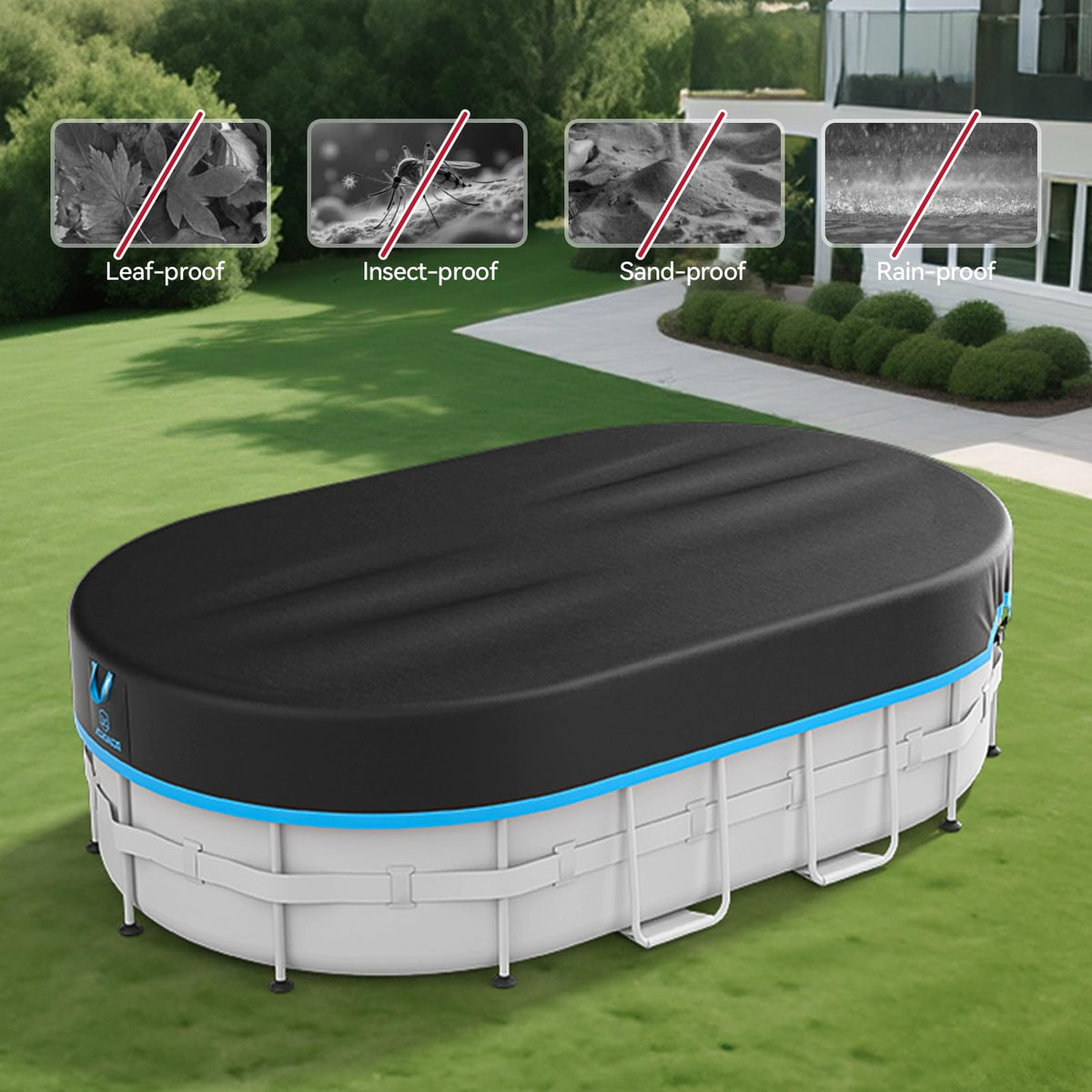 AGROAIDE round pool cover universal fit for pools and tanks