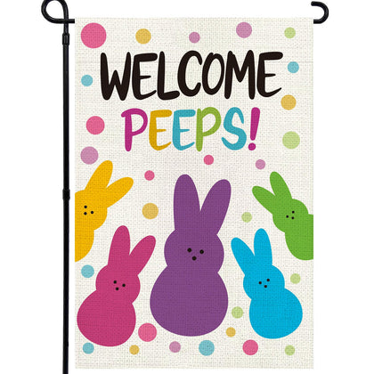Agroon Welcome Easter garden flag 12x18, double-sided display for curb appeal.