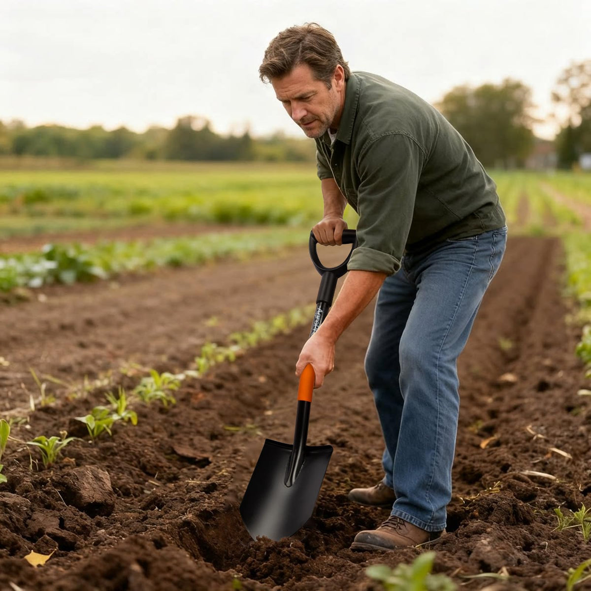 AgroPro shovel non-slip grip ensures secure handling