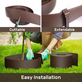 AGTEK edging kit with 18 stakes and packaging for secure setup.