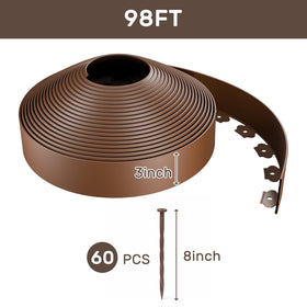 AGTEK Garden Edging 98ft kit garden-border focus helps define lawn and flower bed edges.