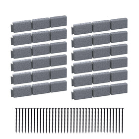 AGTEK garden edging kit with 16ft grey interlocks for clean flower bed borders.