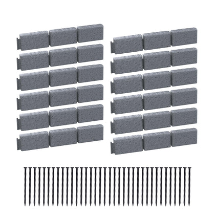 AGTEK garden edging kit with 16ft grey interlocks for clean flower bed borders.