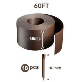 AGTEK edging coil 59ft curved bed installation follows curved borders.