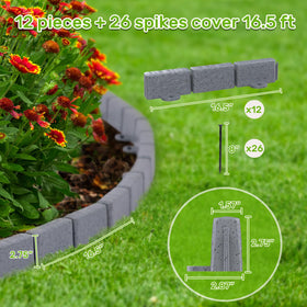 AGTEK no-dig spikes set keeps borders secure without trench digging.