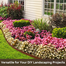 AGTEK Garden Edging 49FT borders in yard showing clear separation.