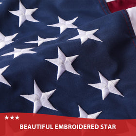 AGUIFLGS heavy-duty polyester flag resists wear and fading in elements