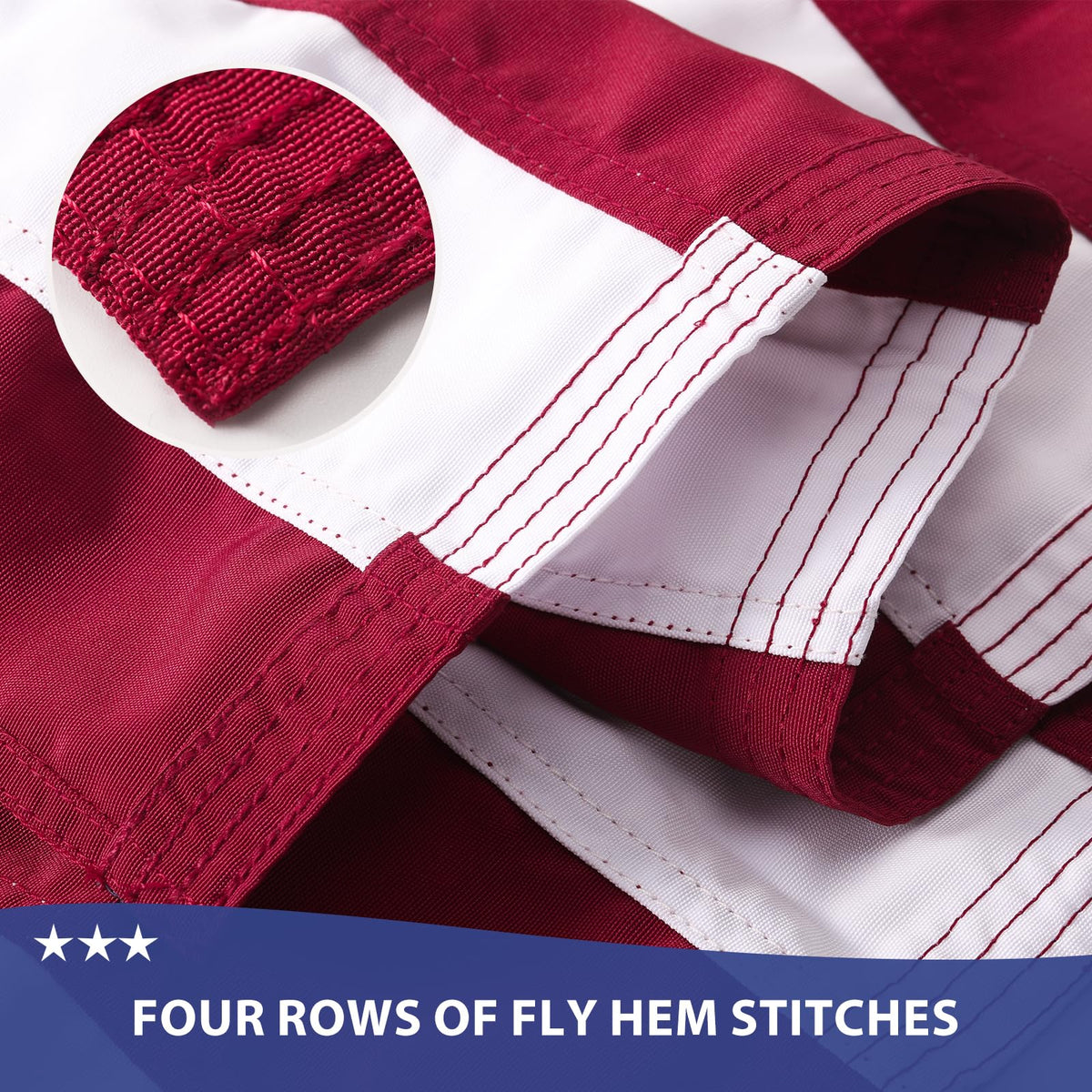 AGUIFLGS sewn stripes flag showcasing crisp, durable craftsmanship