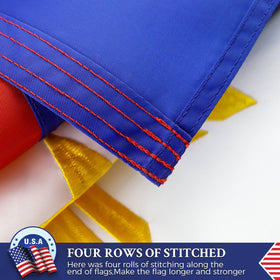 AGUIFLGS heavy-duty 210D nylon resists weather for outdoor display.