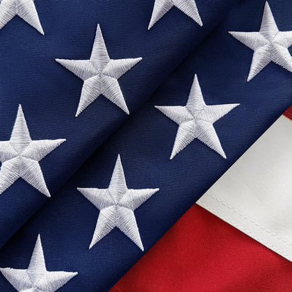 AGUIFLGS American flag 3x5 outdoor with embroidered stars demonstrates lasting durability in wind.