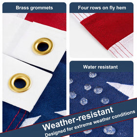 AGUIFLGS heavy canvas header ensures secure mounting even in coastal gusts.